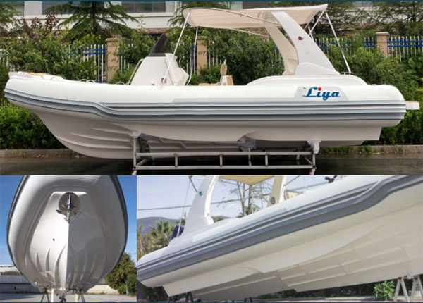 Liya 7.5 meter RHIB boat step lined hull